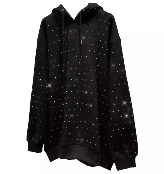 Rhinestone Hooded Pullover